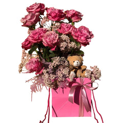 Rose pink and teddy